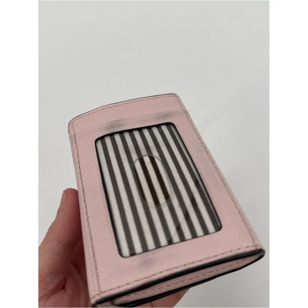 Henri Bendel Leather Pink ID Wallet Key Ring Cardholder *Retired* Dust Bag